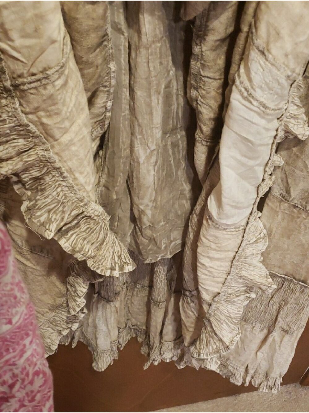 NWT Beautiful Cotton Boho Tiered Long Sleeve Midi Dress in Cream/Latte - Picture 7 of 7